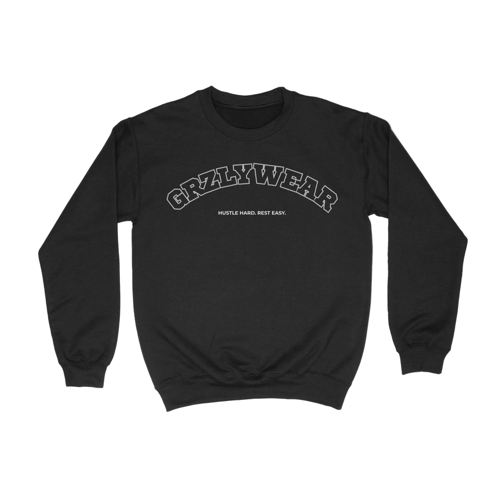 GRZLYWEAR ARCH CREWNECK IN BLACK