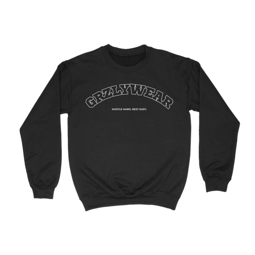 GRZLYWEAR ARCH CREWNECK IN BLACK
