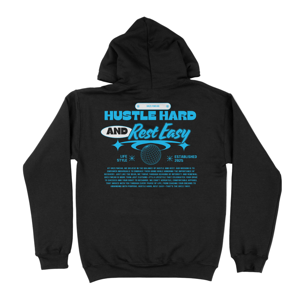 GRZLYWEAR ESSENTIAL HOODIE - Blue Logo