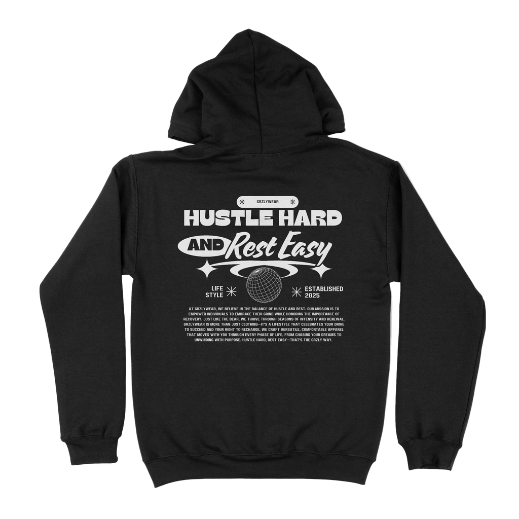 GRZLYWEAR ESSENTIAL HOODIE - White Logo