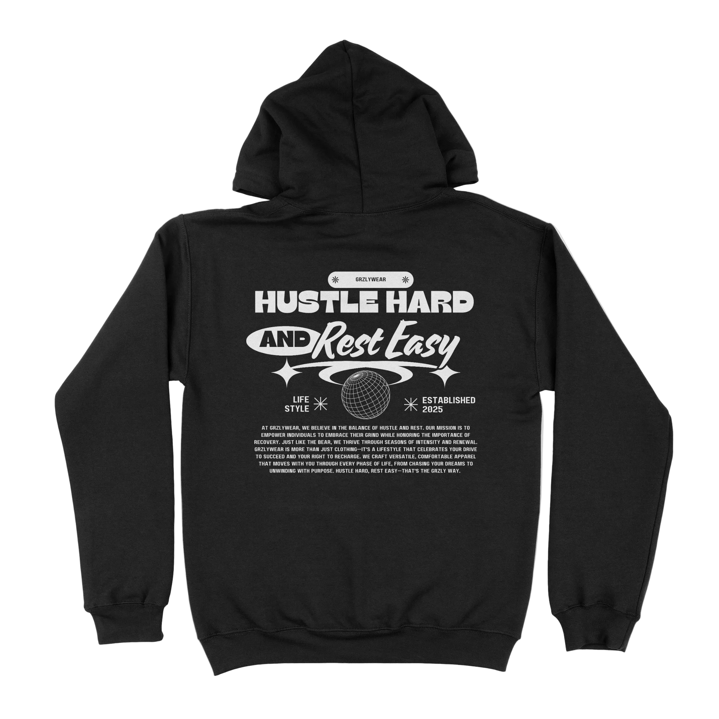 GRZLYWEAR ESSENTIAL HOODIE - White Logo