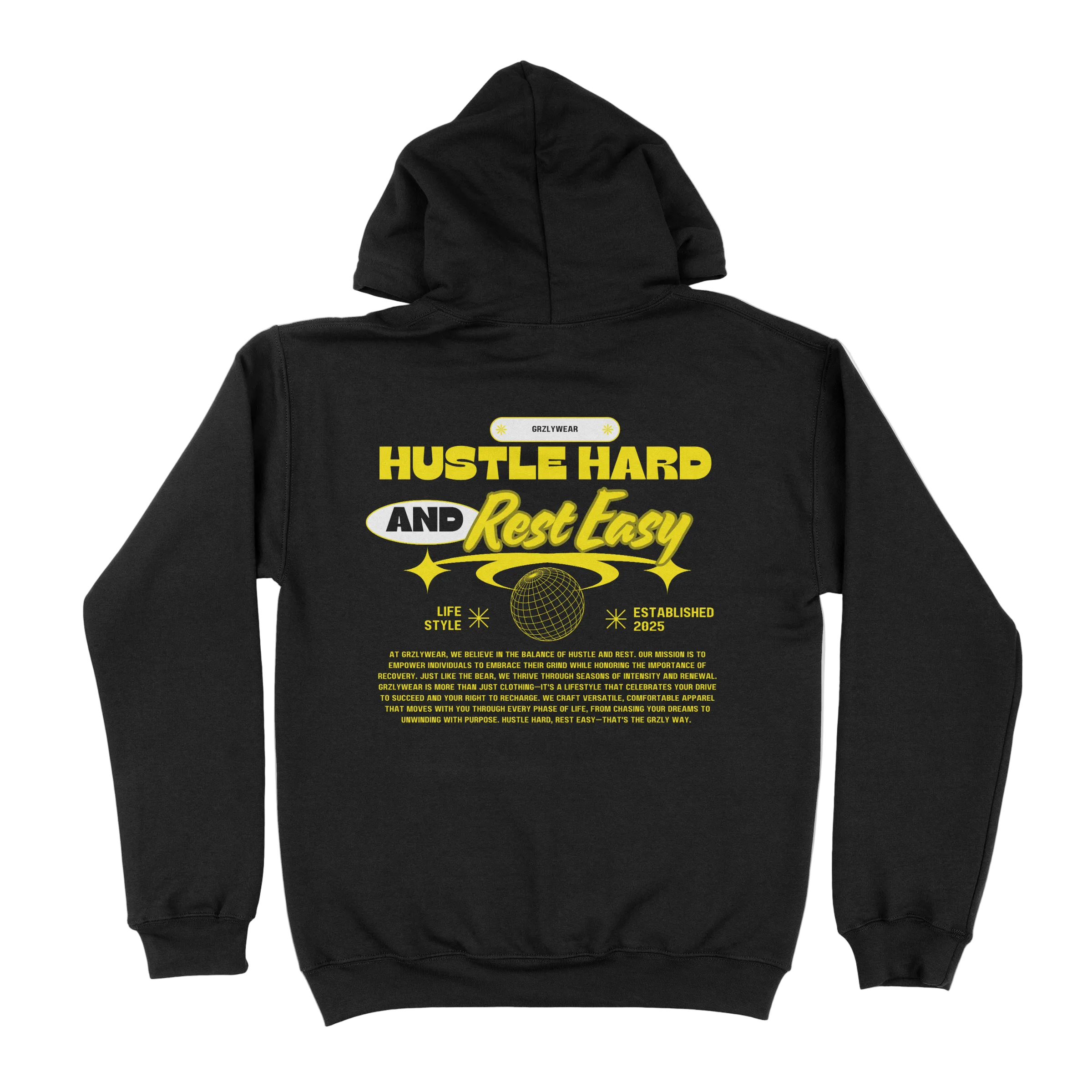 GRZLYWEAR ESSENTIAL HOODIE - Yellow Logo