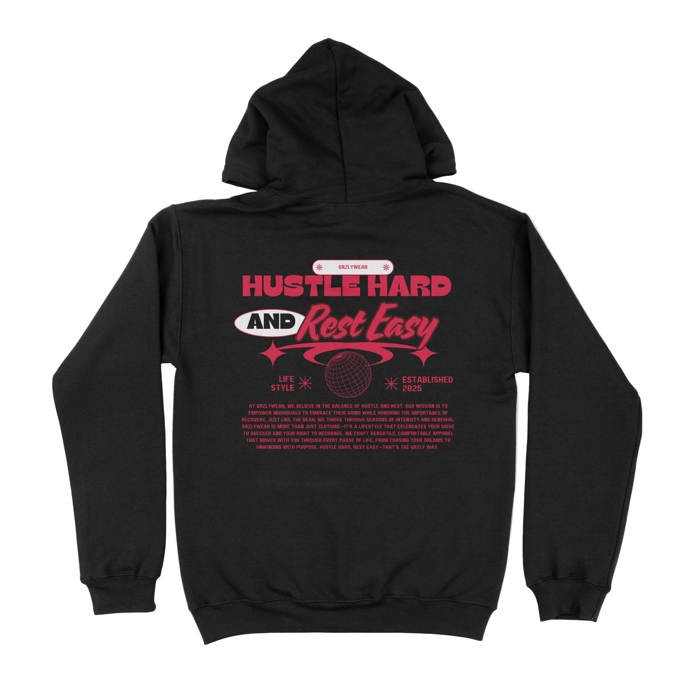 GRZLYWEAR ESSENTIAL HOODIE - Red Logo