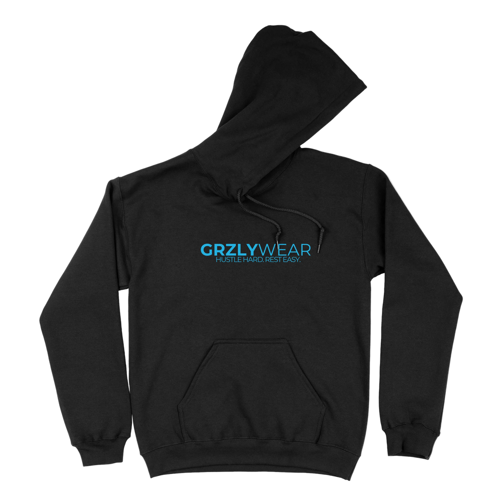 GRZLYWEAR ESSENTIAL HOODIE - Blue Logo