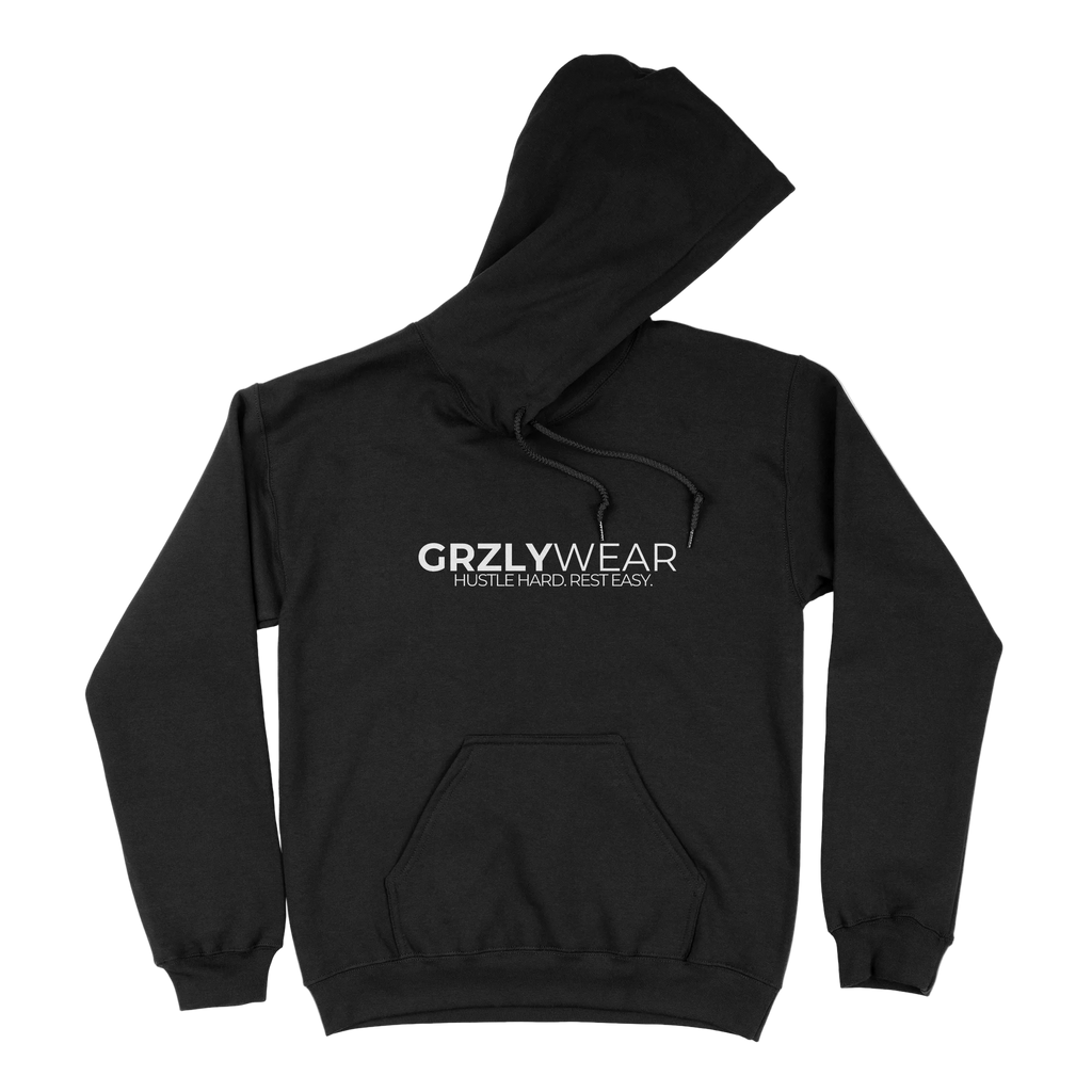 GRZLYWEAR ESSENTIAL HOODIE - White Logo