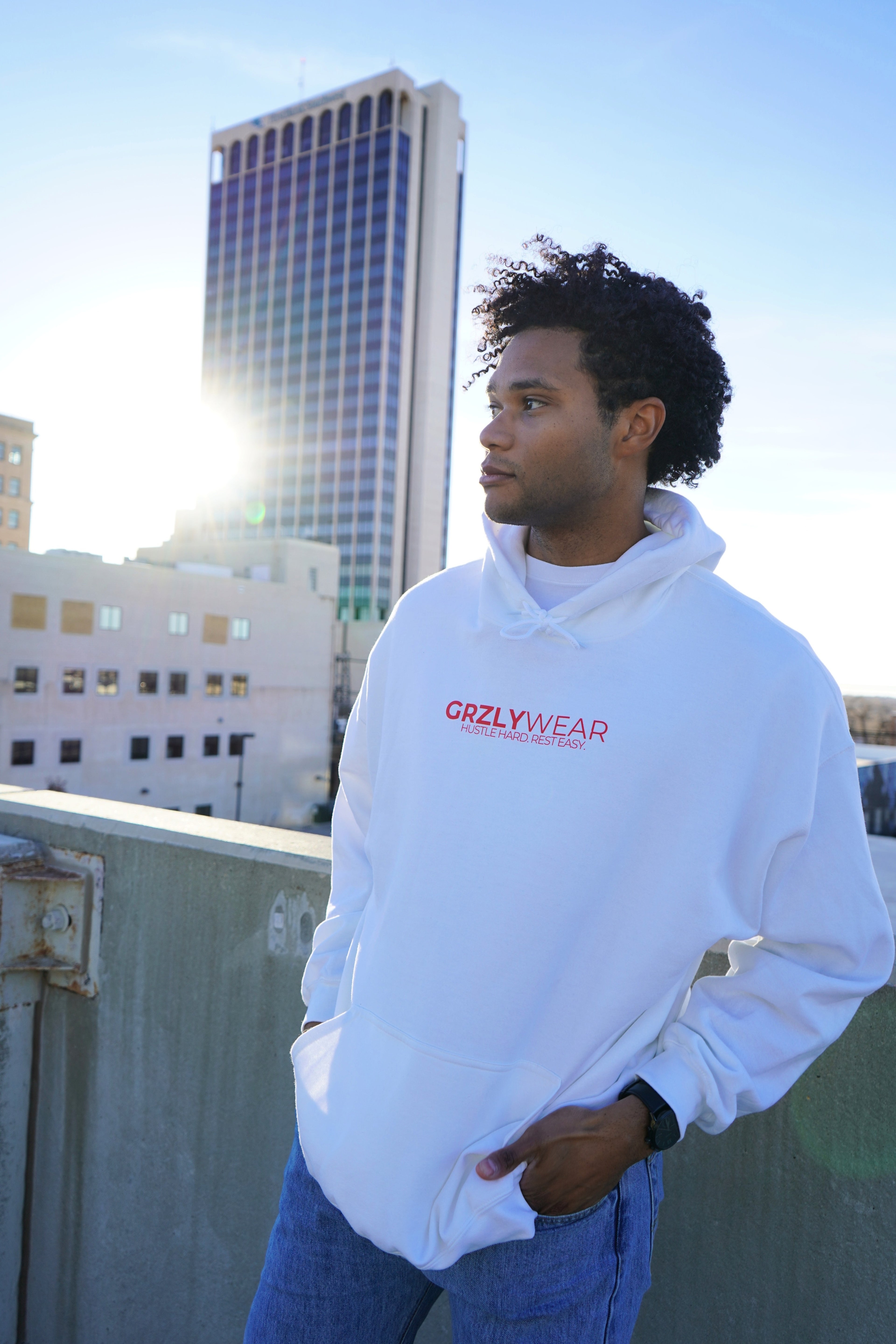 GRZLYWEAR ESSENTIAL HOODIE - Red Logo