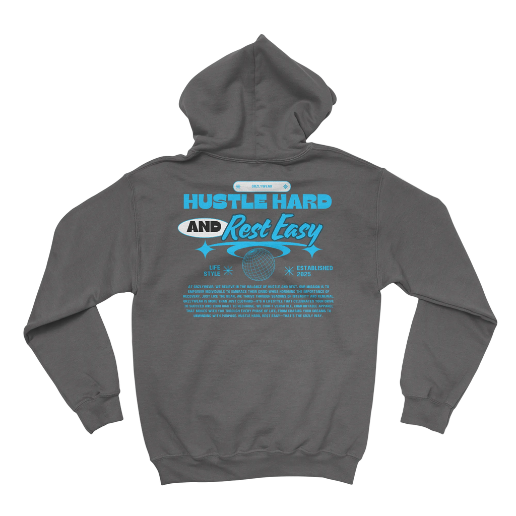 GRZLYWEAR ESSENTIAL HOODIE - Blue Logo