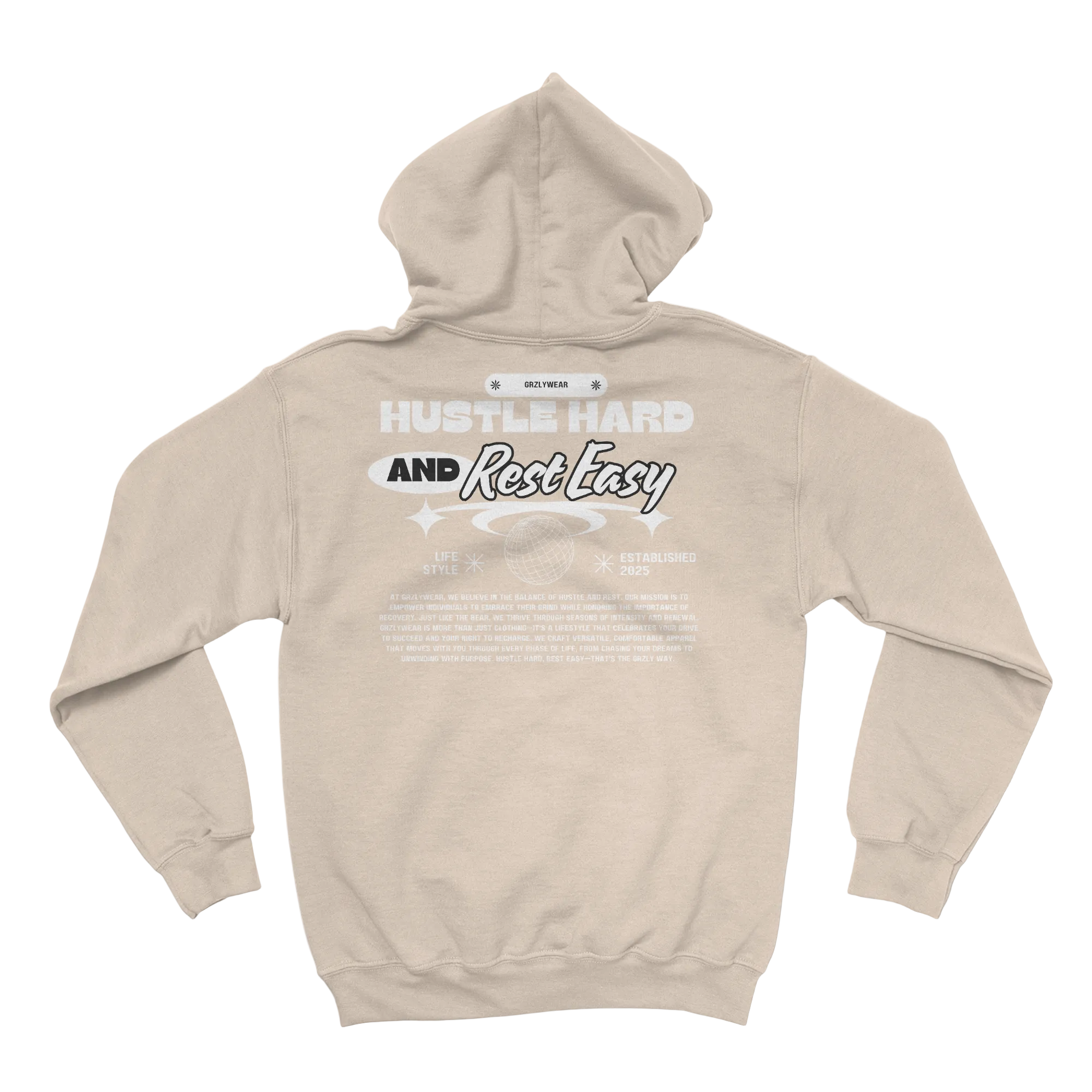 GRZLYWEAR ESSENTIAL HOODIE - White Logo