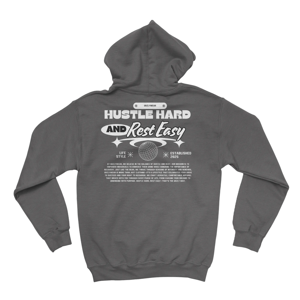 GRZLYWEAR ESSENTIAL HOODIE - White Logo