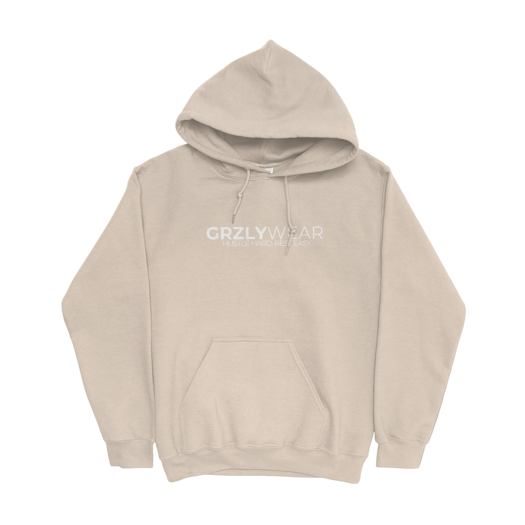 GRZLYWEAR ESSENTIAL HOODIE - White Logo