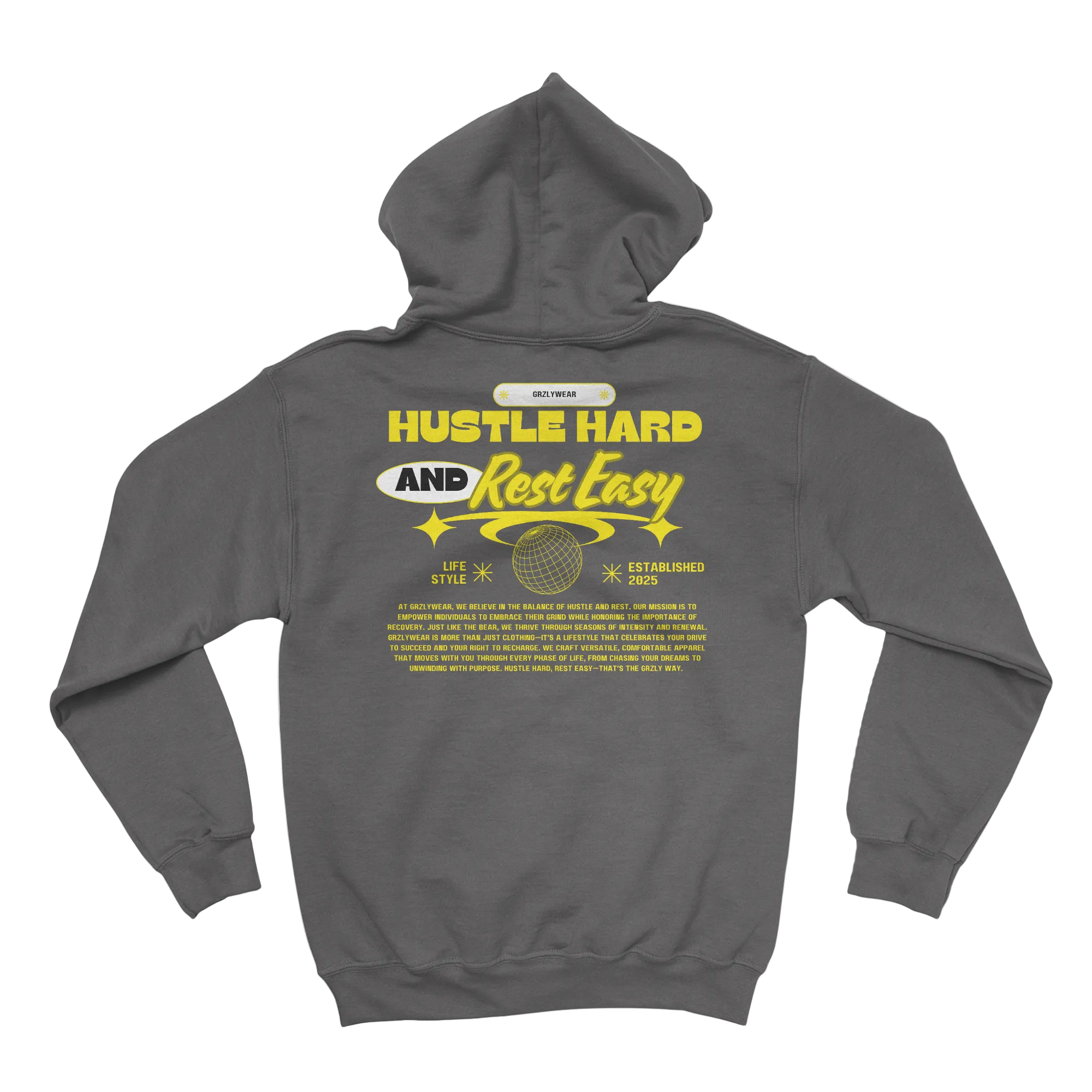 GRZLYWEAR ESSENTIAL HOODIE - Yellow Logo